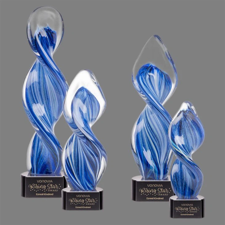 Cerulean Flame Helix Artglass